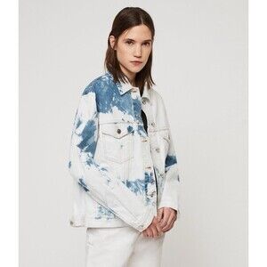ALLSAINTS Sage Oversized Bleach Detailed Denim Jacket Women’s XS/S
